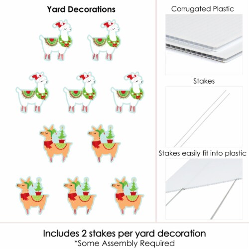 Big Dot of Happiness Fa La Llama - Lawn Outdoor Christmas & Holiday Party Yard Decor 10 Pc Perspective: left