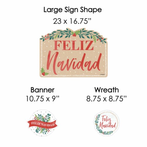 Big Dot of Happiness Feliz Navidad - Lawn Decor - Holiday & Spanish Christmas Yard Signs 8 Ct Perspective: left