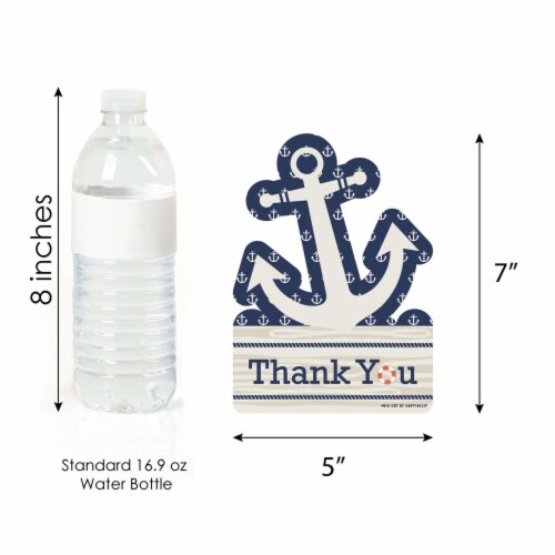 Big Dot of Happiness Ahoy - Nautical - Shaped Thank You Cards with Envelopes - 12 Ct Perspective: left