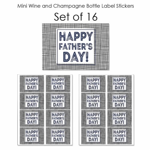 Big Dot of Happiness My Dad is Rad Mini Wine Bottle Label Stickers Father's Day Favor 16 Ct Perspective: left