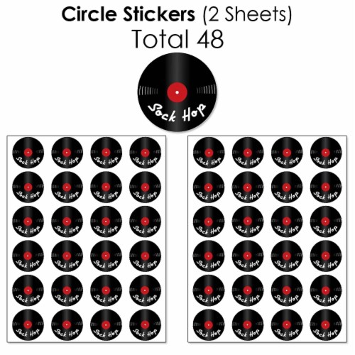 Big Dot of Happiness 50's Sock Hop - 1950s Rock N Roll Party Candy Favor Sticker Kit - 304 Pc Perspective: left