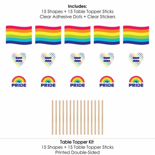 Big Dot of Happiness Love is Love - Gay Pride LGBTQ Rainbow Centerpiece Table Toppers 15 Ct Perspective: left