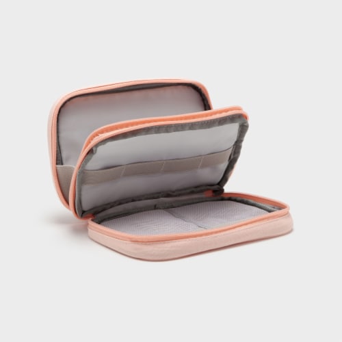 U Brands® Zip Canvas Tech Organizer - Dusty Rose Perspective: left