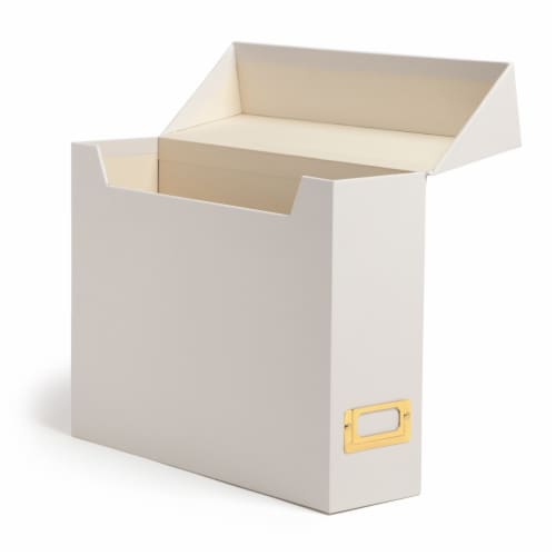 U-Brands® Flip Top File & Storage Box -Texture Paper Wrapped Perspective: left