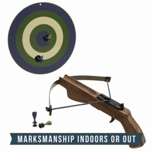Hammer + Axe Crossbow Archery Bow and Arrow Game Set with 4-Rubber Tip Darts Perspective: left