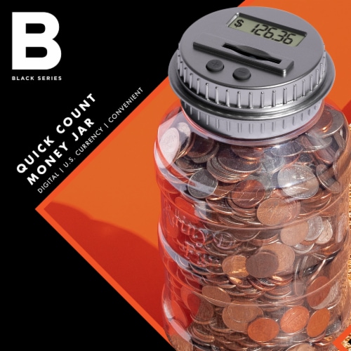 Black Series Quick Count Money Jar Perspective: left