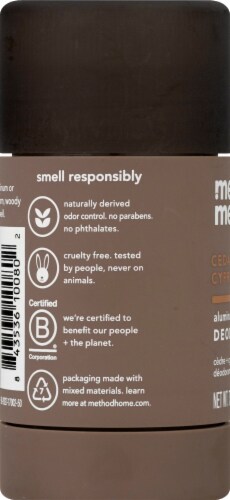 Method Men Cedar + Cypress Aluminum Free Deodorant Perspective: left