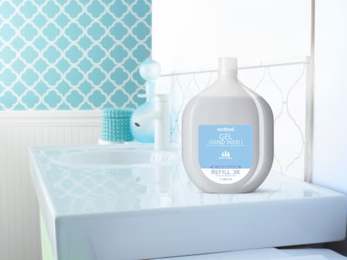 Method Hand Soap Refill, Sweet Water, Made Without Parabens or Phthalates Perspective: left