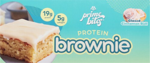 Prime Bites Protein Brownie Glazed Cinnamon Roll Perspective: left