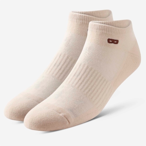 Pair of Thieves Blackout/Whiteout Men's Cushioned Low-Cut Socks - Taube/Brown Perspective: left