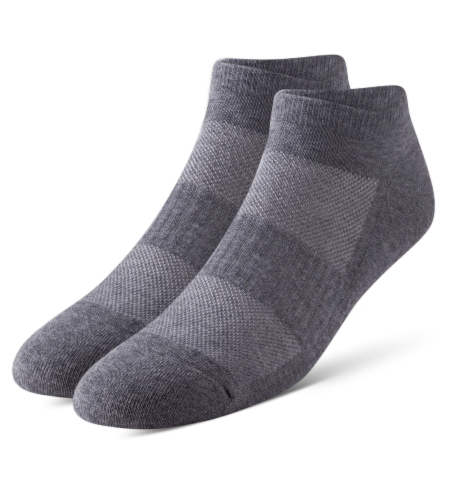 Pair of Thieves Blackout/Whiteout Men's Cushioned Low-Cut Socks - Light Gray Perspective: left