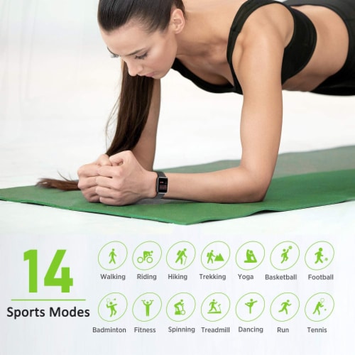 Letsfit Smartwatch Heart Rate Monitor Step Counter ID205 - Blue Perspective: left