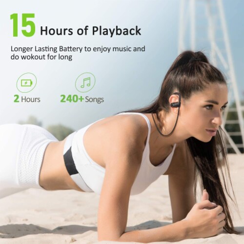 Letsfit U8L Bluetooth Headphones - Black/Gray Perspective: left