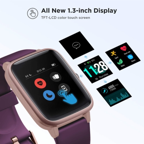 Letsfit ID205L Smartwatch Heart Rate & Activity Monitor - Purple Perspective: left