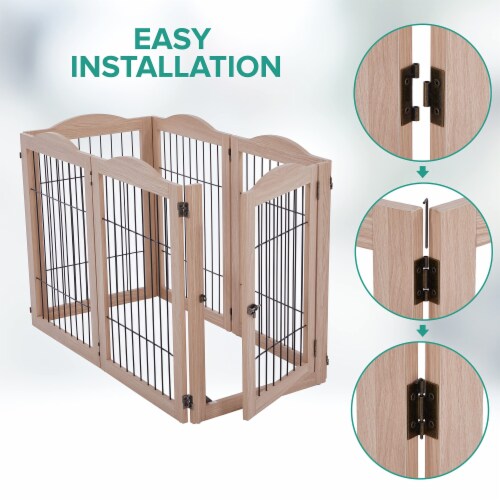 Arf Pets Freestanding Dog Gate 2 Panel Extension 360 Foldable Dog Gate 40 W x 31.5 H 2 Panel Extension Gerbes Super Markets