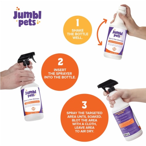 JumblPets 32oz Pet Stain Odor Eliminator Unscented Enzyme Cleaner Spray for Urine Feces 1 Mariano s