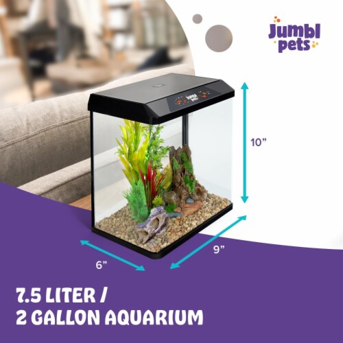JumblPets Starter Fish Aquarium Kit Beginner Glass Fish Tank Kit w LED Lighting More 1 Mariano s