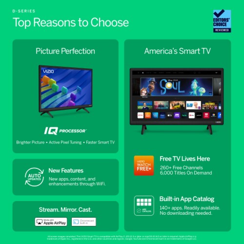 VIZIO 32" Class D-Series FHD LED Smart TV - D32f-J04 Perspective: left