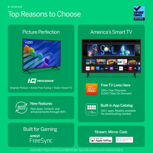 VIZIO 40" Class D-Series FHD LED Smart TV - D40f-J09 Perspective: left