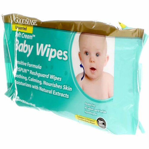GoodSense Soft Cream Baby Wipes, Unscented, 35 Ct Perspective: left