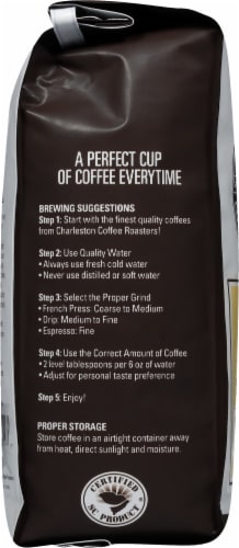 Charleston Coffee Roasters Breakfast Blend Medium Roast Organic Whole Bean Coffee Perspective: left