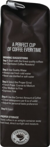 Charleston Coffee Roasters Sumatra Dark Roast Organic Whole Bean Coffee Perspective: left