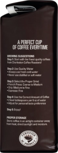 Charleston Coffee Roasters Organic Sumatra Bold Roast Ground Coffee Perspective: left
