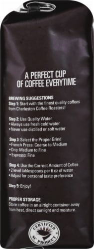 Charleston Coffee Roasters Kiawah Organic Whole Bean Dark Roast Coffee Perspective: left