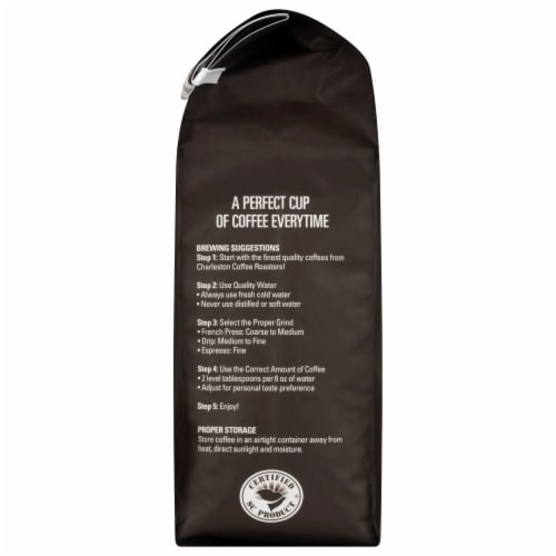 Charleston Organic Medium Roast Whole Bean Ground Coffee Perspective: left