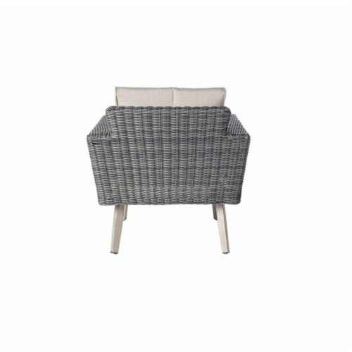 Alfresco Home Castlewood 4-piece Resin Wicker Seating Group in Stone Gray Perspective: left