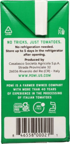 Pomi Organic Strained Tomatoes Perspective: left