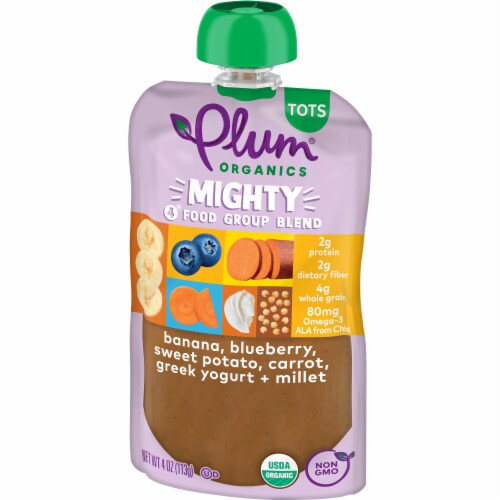 Plum Organics® Mighty 4® Food Group Blend Pouches Perspective: left