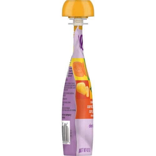 Plum Organics® Stage 3 Carrot Sweet Potato Corn Pea and Chicken Baby Food Pouches Multipack Perspective: left