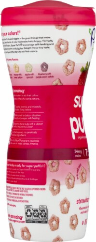 Plum Organics® Strawberry with Beet Super Puffs® Cereal Snacks Perspective: left