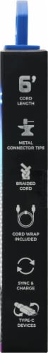 Energizer® Nylon Braided USB-C Charger Cable Perspective: left