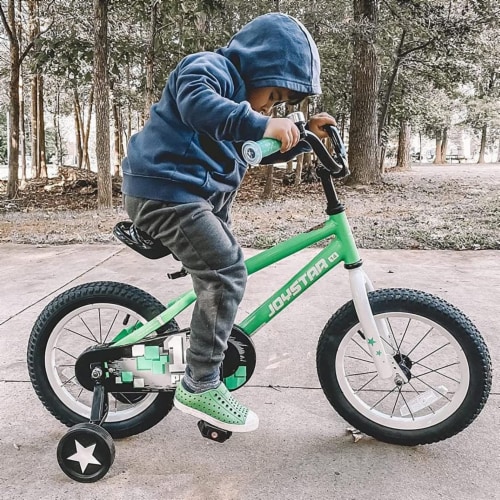 Joystar Pluto 18 Inch Ages 5 to 9 Kids Boys BMX Bike with Training Wheels Green 1 Piece Metro Market