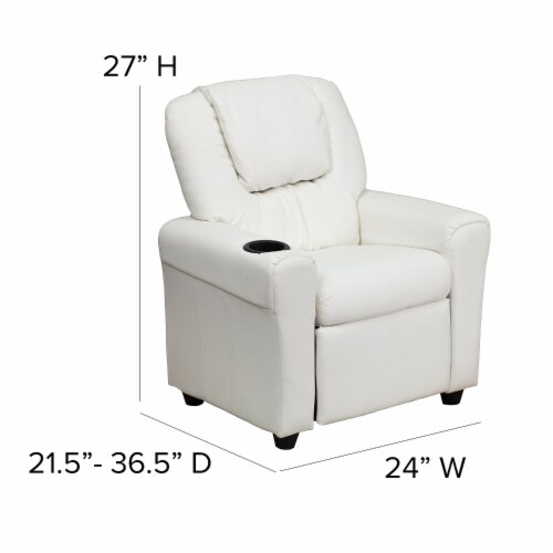 Flash furniture vinyl kids recliner 2025 with cup holder and headrest