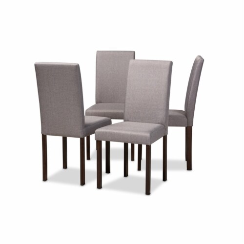 Baxton Studio Andrew Contemporary Espresso Wood Grey Fabric Dining Chair - Set of 4 Baxton Studio Andrew Contemporary Espresso Wood Grey Fabric Dining Chair - Set of 4