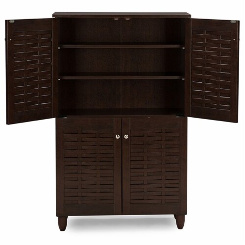 Baxton studio shoe cabinet with 4 doors discount