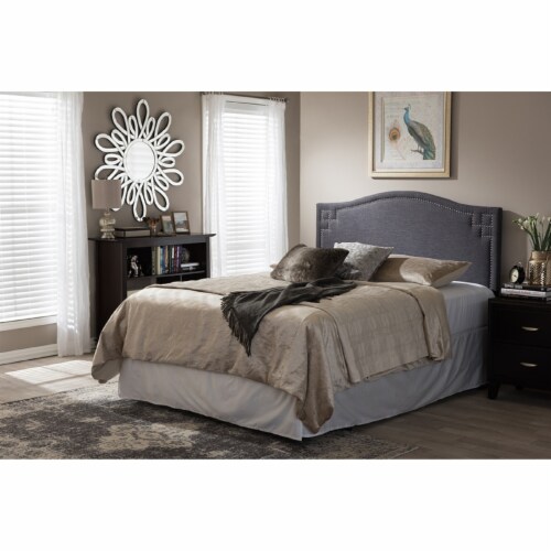 Baxton Studio Aubrey Modern and Contemporary Dark Grey Fabric Upholstered Queen Size Headboard