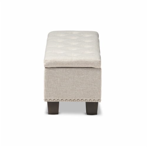 Hannah Storage Bench in Beige Perspective: left