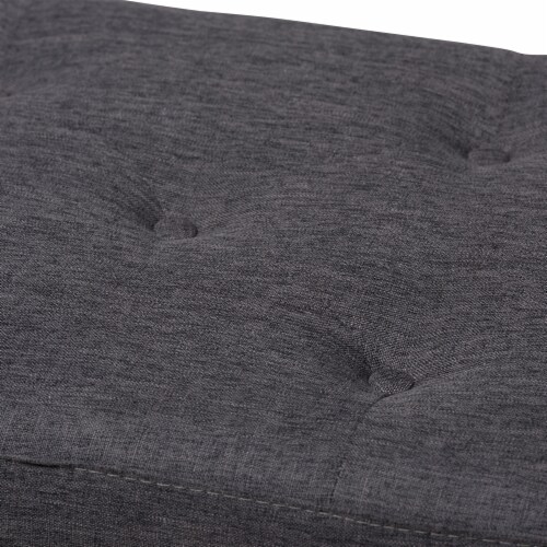 Hannah Storage Bench in Dark Gray Perspective: left