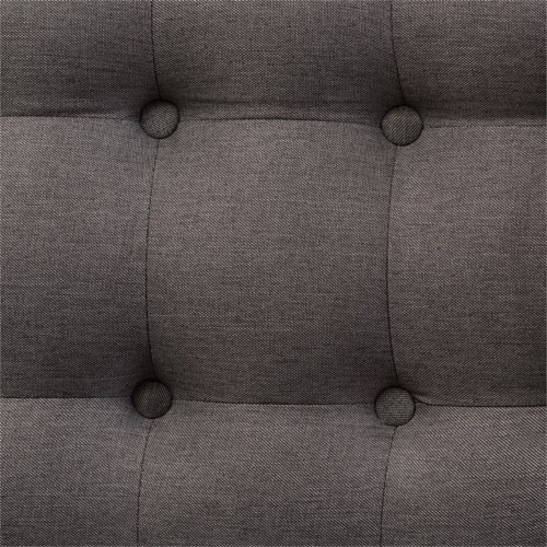 Baxton Studio Melody Mid-Century Modern Natural Wood Finishing Grey Fabric 2-Piece Settee Set Baxton Studio Melody Mid-Century Modern Natural Wood Finishing Grey Fabric 2-Piece Settee Set
