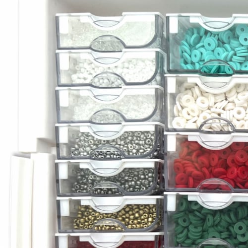Bead Storage Solutions Elizabeth Ward Assorted Glass and Polymer Clay Bead Tray 1 Piece Pick n Save
