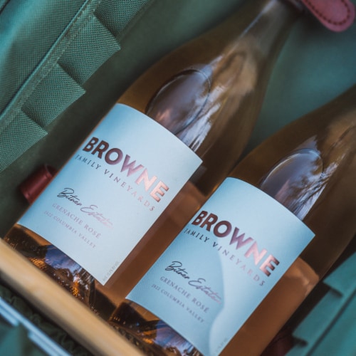 Browne Family Vineyards Bitner Estate Grenache Oregon Rose Wine Perspective: left