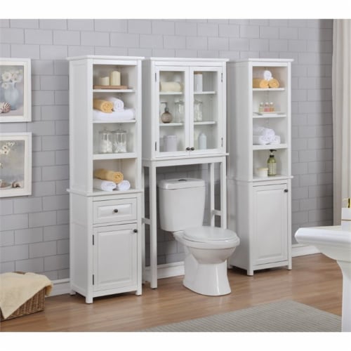 Dorset 27 W x 29 H Wall Mounted Bath Storage Cabinet with Glass Cabinet Doors Perspective: left