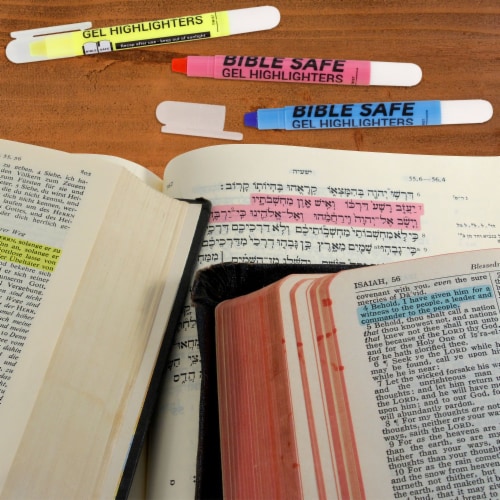 Bible Safe Gel Highlighters, Assorted Bright Neon Fluorescent Highlight Colors - 16 Count Perspective: left