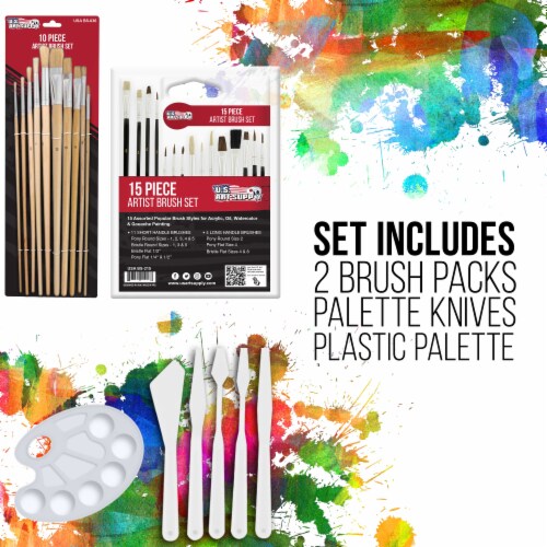 63 Piece Oil Artist Painting Kit with Wood French Easel, 24 Oil Paints, Stretched Canvas Set Perspective: left