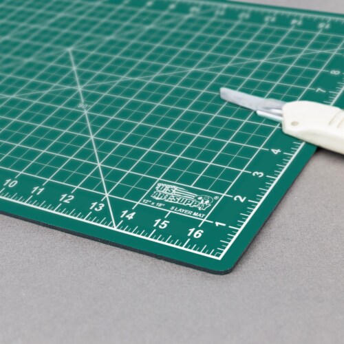 12  x 18  Green/Black Self Healing 5-Ply Double Sided Durable Non-Slip PVC Cutting Mat Perspective: left