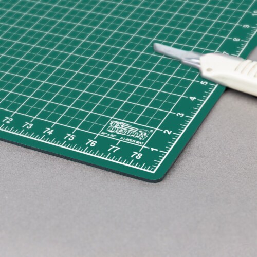 40  x 80  Green/Black Self Healing 5-Ply Double Sided Durable Non-Slip PVC Cutting Mat Perspective: left